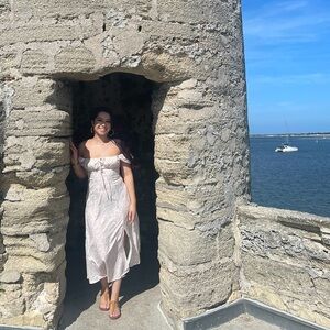 Cider Cream Off-Shoulder Puff Sleeve Maxi Dress